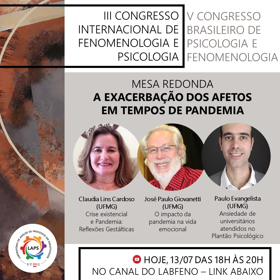 Mesa Redonda do LAPS no pré-congresso do III Congresso Internacional de Fenomenologia e Psicologia e V Congresso Brasileiro de Psicologia e Fenomenologia