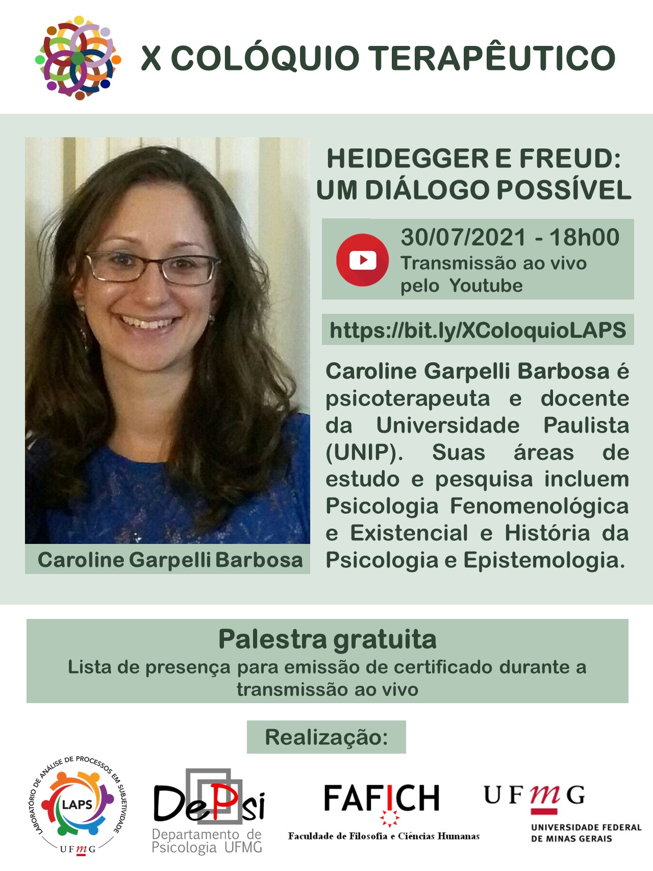 X Colóquio Terapêutico – Heidegger e Freud: um diálogo possível, com Caroline Garpelli Barbosa