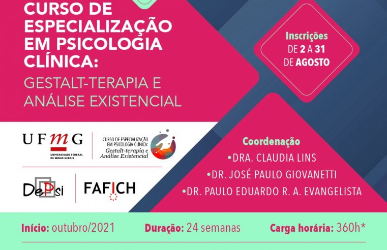 Turma 2021 do Curso de Especialização em Psicologia Clínica: Gestalt-terapia e Análise Existencial