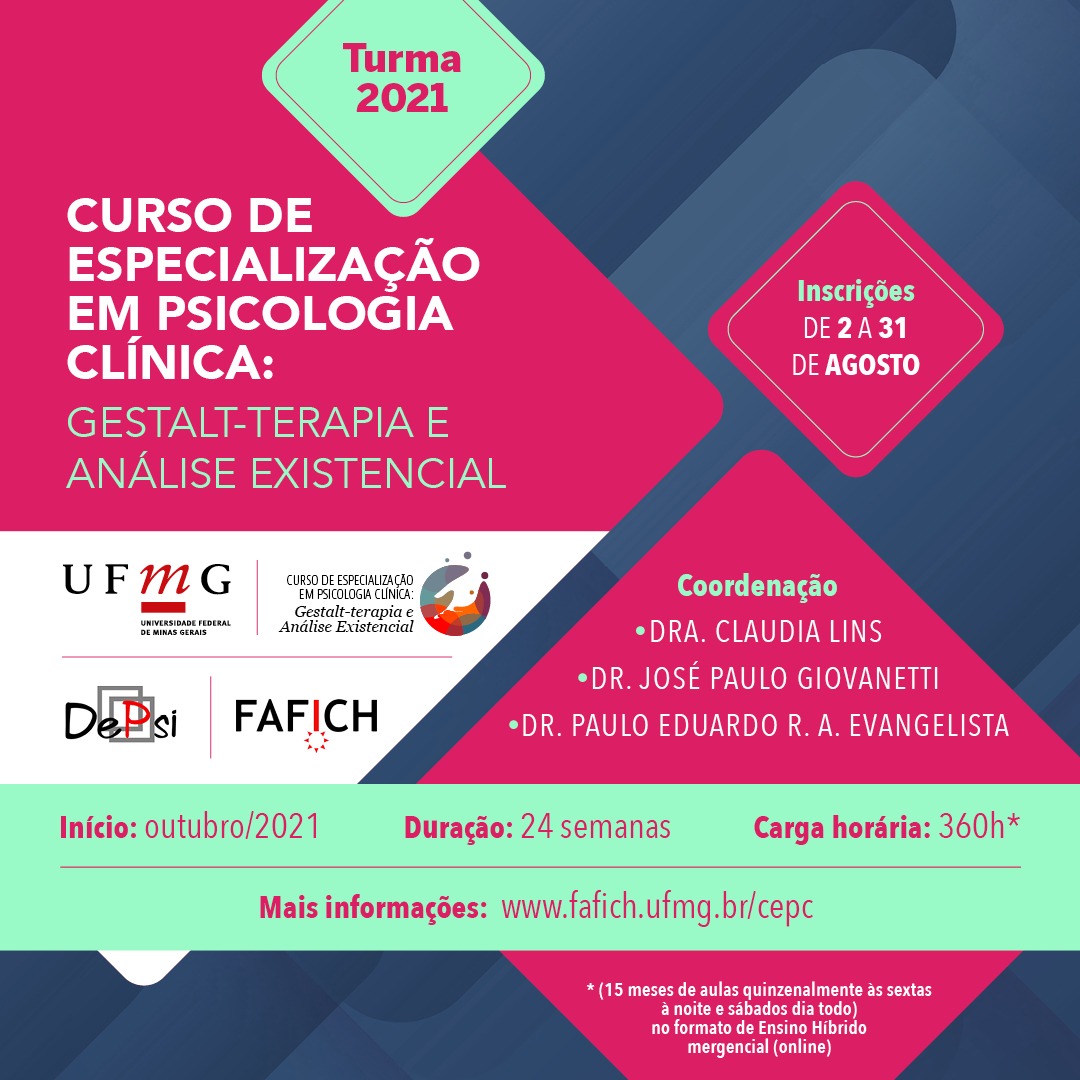 Turma 2021 do Curso de Especialização em Psicologia Clínica: Gestalt-terapia e Análise Existencial